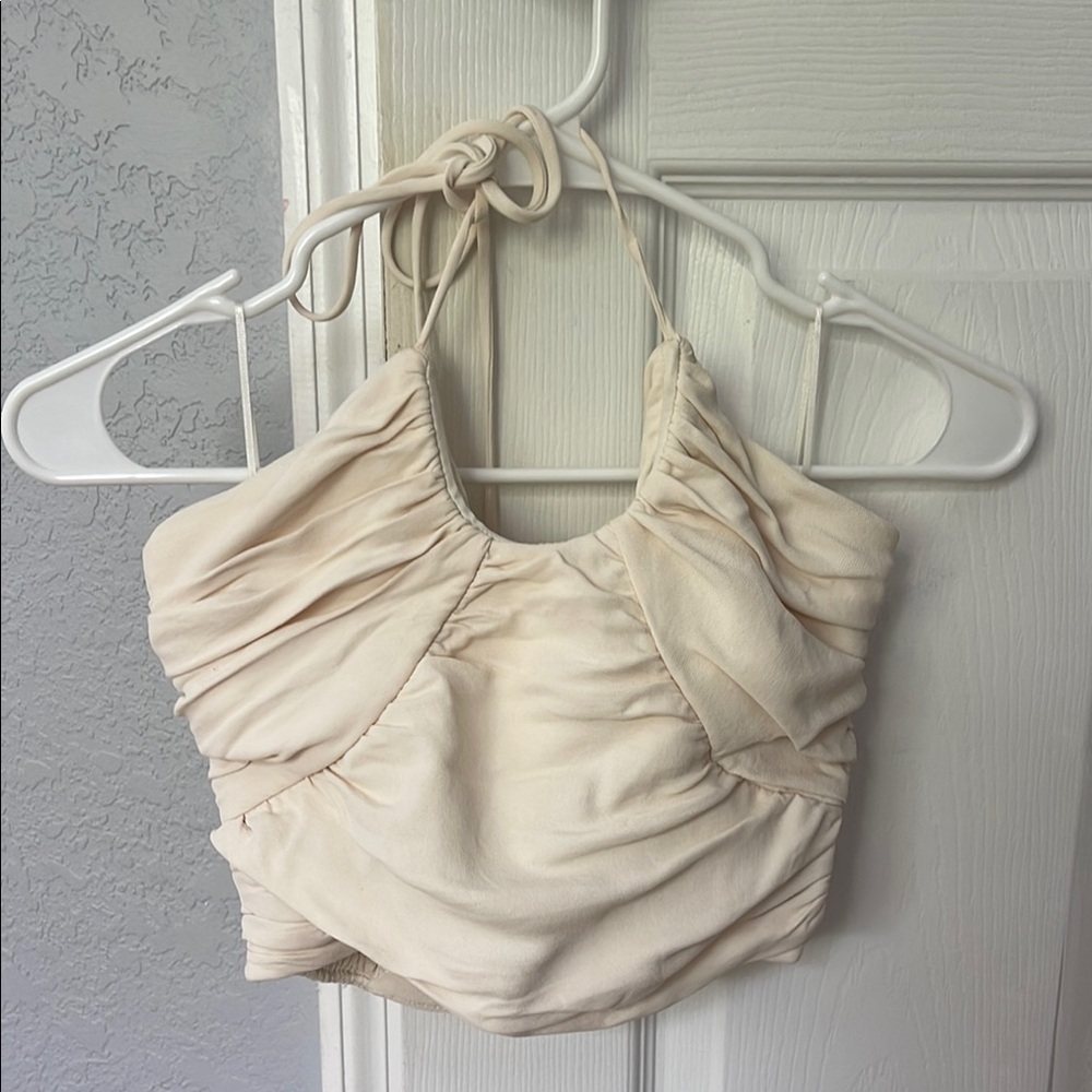 Cream Halter Top